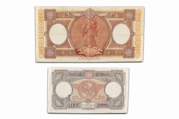 Repubblica Italiana : Lotto di 2 biglietti di Banca d'Italia  - Asta Numismatica - Associazione Nazionale - Case d'Asta italiane