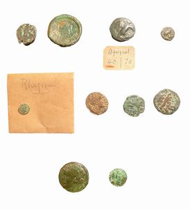 Lotto di 10 monete in bronzo del mondo greco e magno greco - tra cui: Rhegium, Agrigento