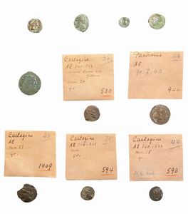 Lotto di 10 monete in bronzo del mondo greco e magno greco - tra cui: Cartagine, Panormo