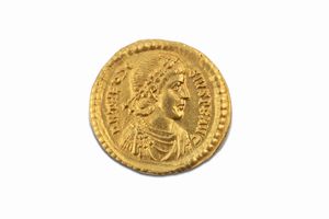 Impero Romano, TEODOSIO I, 379-395 d.C. : SOLIDO  - Asta Numismatica - Associazione Nazionale - Case d'Asta italiane