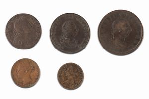 Gran Bretagna : Lotto di 5 monete  - Asta Numismatica - Associazione Nazionale - Case d'Asta italiane