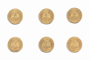 Messico - Estados Unidos Mexicanos (dal 1905) : Lotto di 6 esemplari di 2 Pesos  - Asta Numismatica - Associazione Nazionale - Case d'Asta italiane