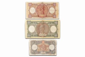Repubblica Italiana : Lotto di 3 biglietti di Banca d'Italia  - Asta Numismatica - Associazione Nazionale - Case d'Asta italiane