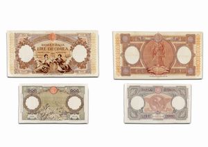 Repubblica Italiana - Lotto di 2 biglietti di Banca d'Italia