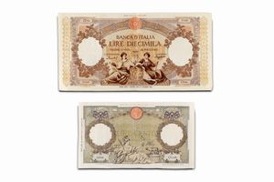 Repubblica Italiana : Lotto di 2 biglietti di Banca d'Italia  - Asta Numismatica - Associazione Nazionale - Case d'Asta italiane