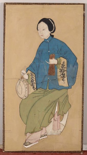Dipinto su seta raffigurante Guanyin, Cina, Dinastia Qing, XIX secolo  - Asta Chinese Works of Art - Associazione Nazionale - Case d'Asta italiane
