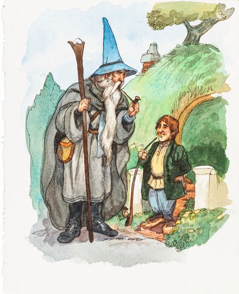 David Wenzel : Gandalf e Bilbo  - Asta L'arte de ''Il Signore degli Anelli'' - Associazione Nazionale - Case d'Asta italiane