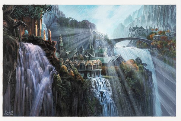 Ivan Cavini : Rivendell  - Asta L'arte de ''Il Signore degli Anelli'' - Associazione Nazionale - Case d'Asta italiane