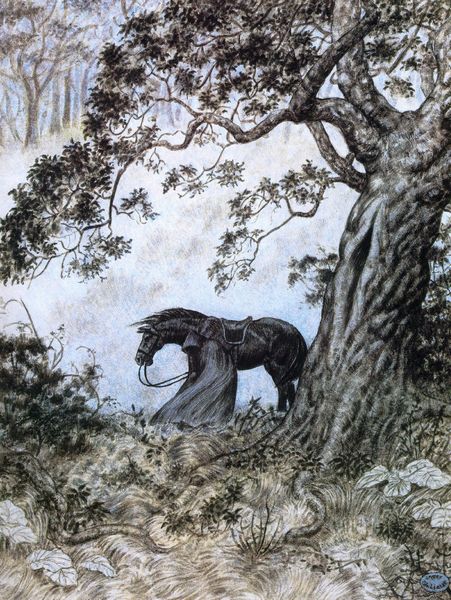 Inger Edelfeldt : The Black Rider  - Asta L'arte de ''Il Signore degli Anelli'' - Associazione Nazionale - Case d'Asta italiane