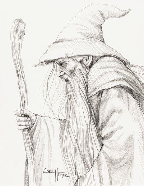 Carol Heyer : Gandalf  - Asta L'arte de ''Il Signore degli Anelli'' - Associazione Nazionale - Case d'Asta italiane