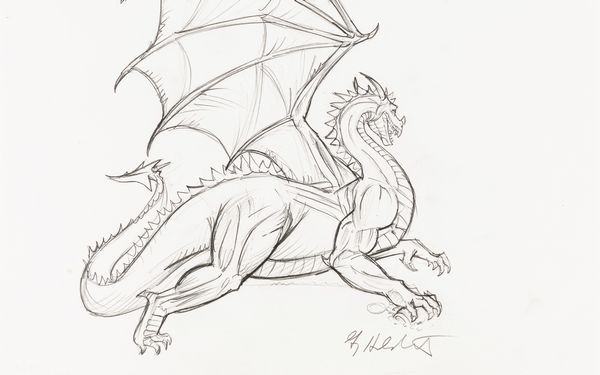 Greg & Tim Hildebrandt : Smaug  - Asta L'arte de ''Il Signore degli Anelli'' - Associazione Nazionale - Case d'Asta italiane