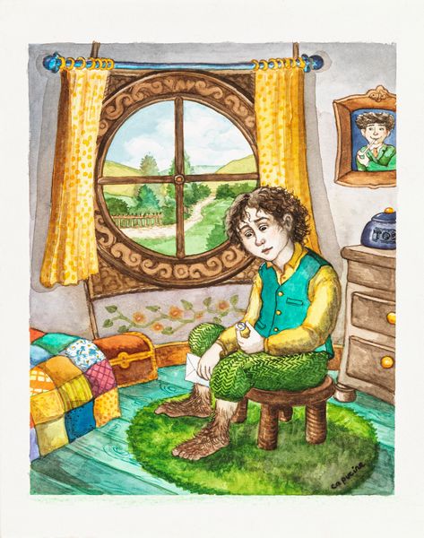 Capucine Mazille : Frodo riceve l'anello  - Asta L'arte de ''Il Signore degli Anelli'' - Associazione Nazionale - Case d'Asta italiane