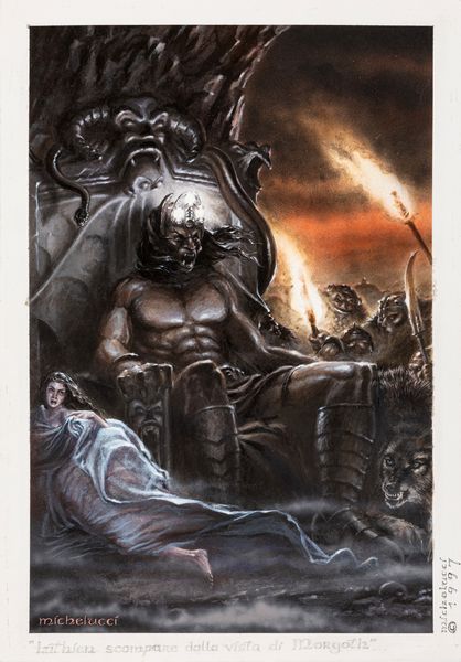 Luca Michelucci : Luthien scompare dalla vista di Morgoth  - Asta L'arte de ''Il Signore degli Anelli'' - Associazione Nazionale - Case d'Asta italiane