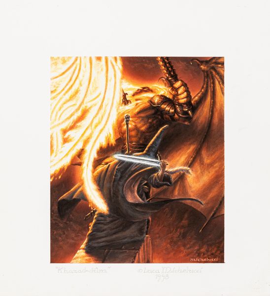 Luca Michelucci : Sul ponte di Khazad-Dum  - Asta L'arte de ''Il Signore degli Anelli'' - Associazione Nazionale - Case d'Asta italiane