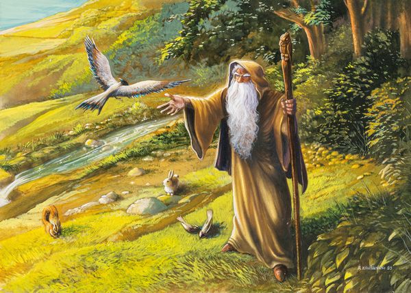 Angelo Montanini : Radagast il mago  - Asta L'arte de ''Il Signore degli Anelli'' - Associazione Nazionale - Case d'Asta italiane