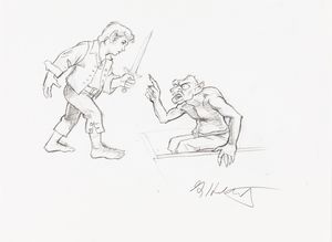 Greg & Tim Hildebrandt : Bilbo and Gollum  - Asta L'arte de ''Il Signore degli Anelli'' - Associazione Nazionale - Case d'Asta italiane