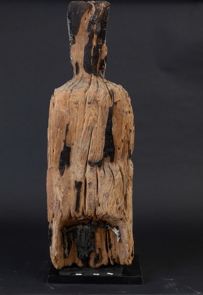 Figura di Wenchang Dijun scolpita in legno con tracce di policromi, Cina, Dinastia Ming, XVII secolo  - Asta Arte Orientale - Associazione Nazionale - Case d'Asta italiane