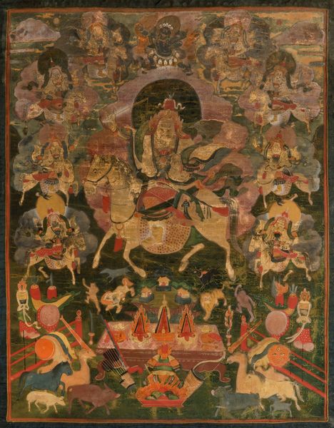 Thangka su seta con Amitayus centrale e altre divinit, Tibet, fine XIX secolo  - Asta Arte Orientale - Associazione Nazionale - Case d'Asta italiane