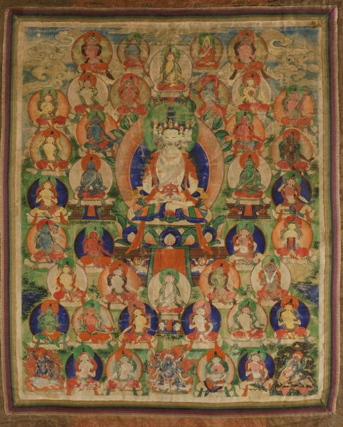 Thangka su seta con figura di Buddha Amitayus centrale e altre divinit, Tibet, XVIII secolo  - Asta Arte Orientale - Associazione Nazionale - Case d'Asta italiane