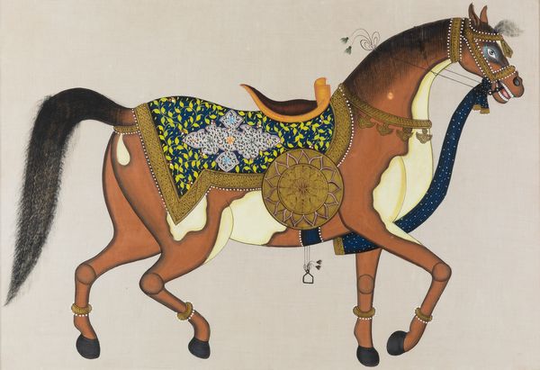Coppia di dipinti su seta raffiguranti cavalli da parata, India, XIX secolo  - Asta Arte Orientale - Associazione Nazionale - Case d'Asta italiane