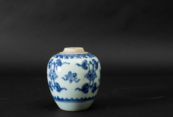 Piccola Ginger Jar in porcellana bianca e blu con decori naturalistici, Cina, Dinastia Qing, epoca Shunzhi (1644-1661)  - Asta Arte Orientale - Associazione Nazionale - Case d'Asta italiane