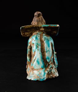 Figura di saggio in terracotta parzialmente invetriata, Cina, Dinastia Qing, XIX secolo  - Asta Arte Orientale - Associazione Nazionale - Case d'Asta italiane