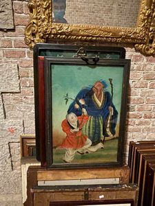Cinque dipinti su vetro raffiguranti scene di vita comune, Cina, XX secolo  - Asta Arte Orientale - Associazione Nazionale - Case d'Asta italiane