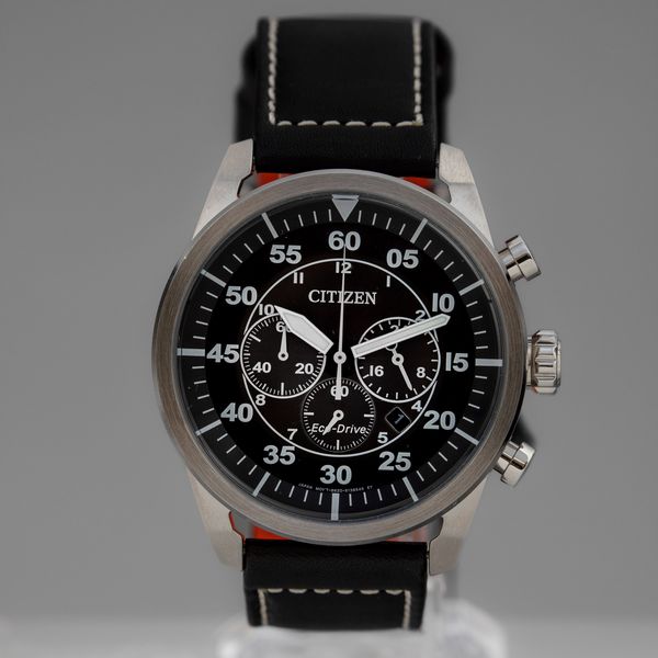 CITIZEN - Ecodrive, Cronografo al quarzo con ricarica solare con quadrante nero  - Asta Orologi  - Associazione Nazionale - Case d'Asta italiane