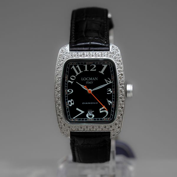 LOCMAN - Orologio da donna al quarzo con cassa in alluminio tonneau e 1 carato di diamanti naturali  - Asta Orologi  - Associazione Nazionale - Case d'Asta italiane