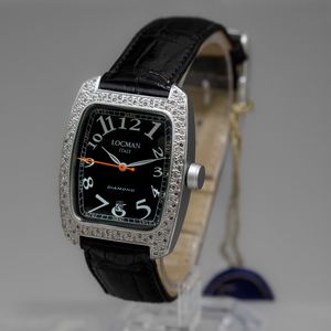 LOCMAN - Orologio da donna al quarzo con cassa in alluminio tonneau e 1 carato di diamanti naturali  - Asta Orologi  - Associazione Nazionale - Case d'Asta italiane