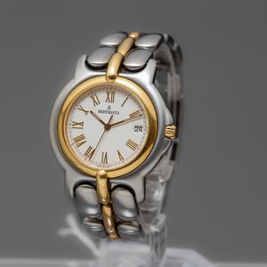 BERTOLUCCI - Pulchra , orologio acciaio e oro al quarzo con datario, quadrante bianco con numeri Romani  - Asta Orologi  - Associazione Nazionale - Case d'Asta italiane