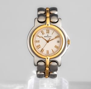 BERTOLUCCI - Pulchra , orologio acciaio e oro al quarzo con datario, quadrante bianco con numeri Romani  - Asta Orologi  - Associazione Nazionale - Case d'Asta italiane
