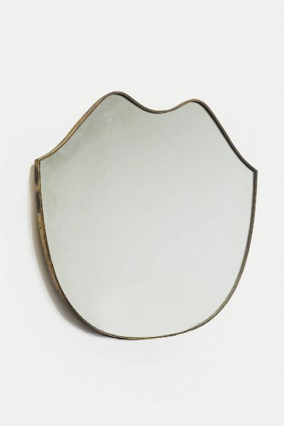 PRODUZIONE ITALIANA : Specchiera con bordo in ottone. Anni '50 cm 93x112  - Asta Design - Associazione Nazionale - Case d'Asta italiane