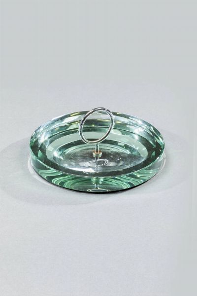 FONTANA ARTE : Svuotatasche in vetro specchiato. Anni '70 cm 24 5x10  - Asta Design - Associazione Nazionale - Case d'Asta italiane