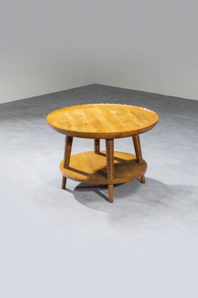 PIER LUIGI COLLI : Tavolino in legno di varie essenze. Anni '50 cm 55z81 5  - Asta Design - Associazione Nazionale - Case d'Asta italiane