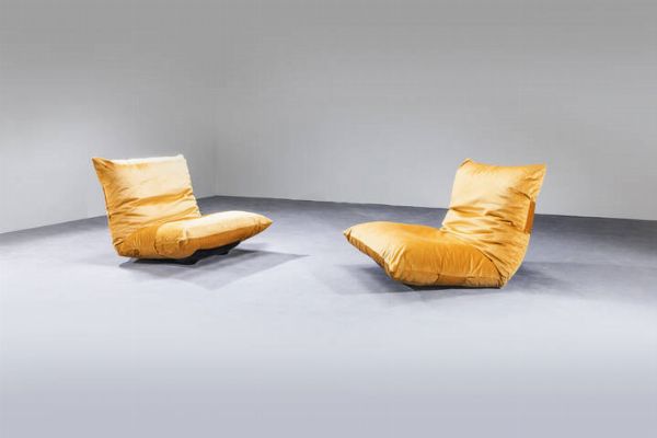 MICHEL DUCAROY : Coppia di poltrone mod. Marsala  - Asta Design - Associazione Nazionale - Case d'Asta italiane