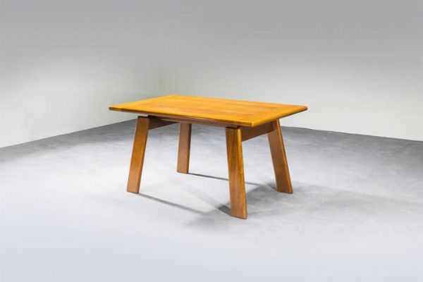 MARIO MARENCO : Tavolo in legno massello di noce. Prod. Mobilgirgi anni '70 cm 78x146x86  - Asta Design - Associazione Nazionale - Case d'Asta italiane