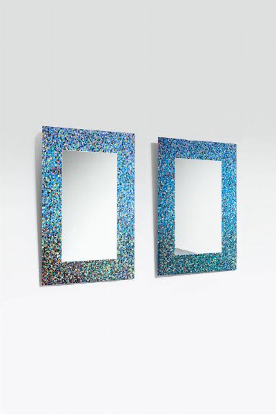 ALESSANDRO MENDINI : Cristallo decorato a serigrafia.  Prod. Glas Italia anni '9 cm 102 x 72 Bibl.: Domus n. 741  Settembre 1992  - Asta Design - Associazione Nazionale - Case d'Asta italiane