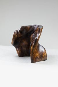 CRISTIANO NICOLETTA - Scultura in legno  siglata sulla base. Anni '70 cm 39x50x39