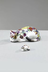 PIERO FORNASETTI Milano 1913 - 1988 - Due fermacarte della serie Gatti accovacciati