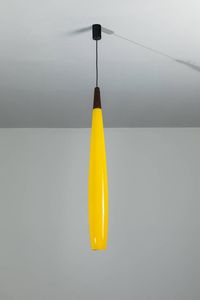 ALESSANDRO PIANON - Lampada a sospensione in vetro incamiciato. Prod. Vistosi anni '60 h cm 150