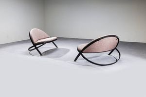 GASTONE RINALDI - Coppia di poltrone mod. Saturno