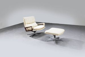 ANDRE' VANDENBEUK - Poltrona con poggiapiedi mod. King