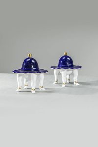 UGO LA PIETRA - Coppia di ceramiche artistiche smaltate in edizione limitata.  Espemplari 7/10 e 9/10 1987 Firmate e numerate  [..]