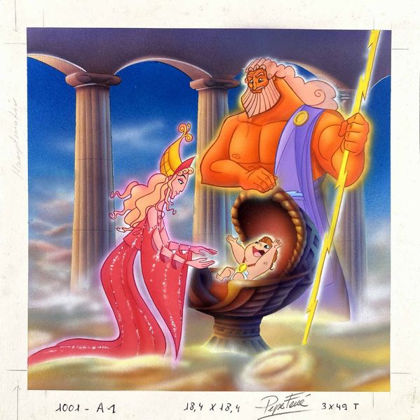 Josep Ferrè : Zeus, Alcmena e il Piccolo Hercules  - Asta Fumetti d'Autore - Associazione Nazionale - Case d'Asta italiane