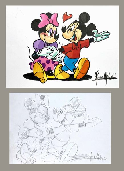 Lara Molinari : Topolino e Minnie amore per Sempre<BR>  - Asta Fumetti d'Autore - Associazione Nazionale - Case d'Asta italiane