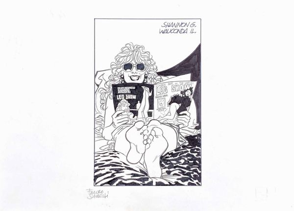 Franco Saudelli : Le lettrici: Shannon G.  - Asta Fumetti d'Autore - Associazione Nazionale - Case d'Asta italiane