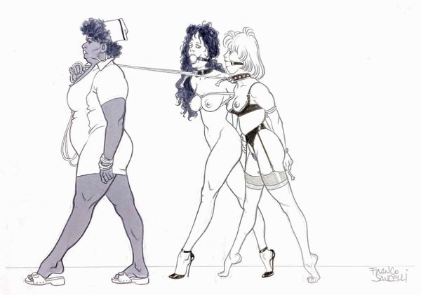 Franco Saudelli : La Passeggiata 1  - Asta Fumetti d'Autore - Associazione Nazionale - Case d'Asta italiane