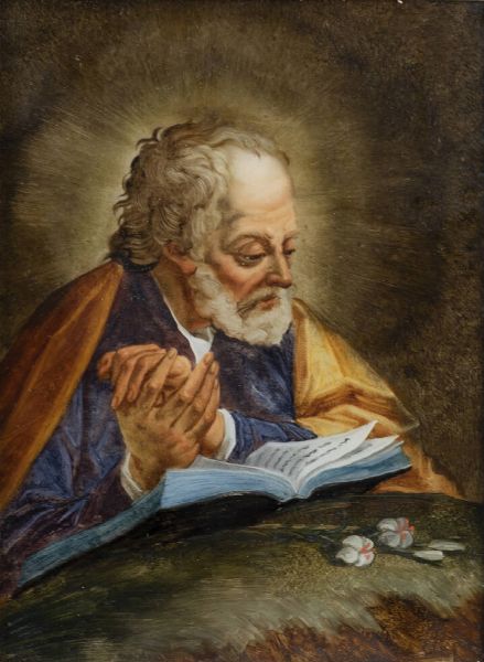 PITTORE DEL XVII SECOLO : Santo in preghiera  - Asta  Dipinti, argenti e antiquariato - Associazione Nazionale - Case d'Asta italiane