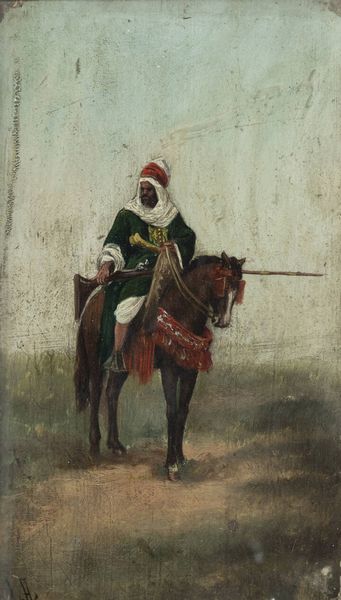 PITTORE NON IDENTIFICATO : Guerriero a cavallo  - Asta  Dipinti, argenti e antiquariato - Associazione Nazionale - Case d'Asta italiane